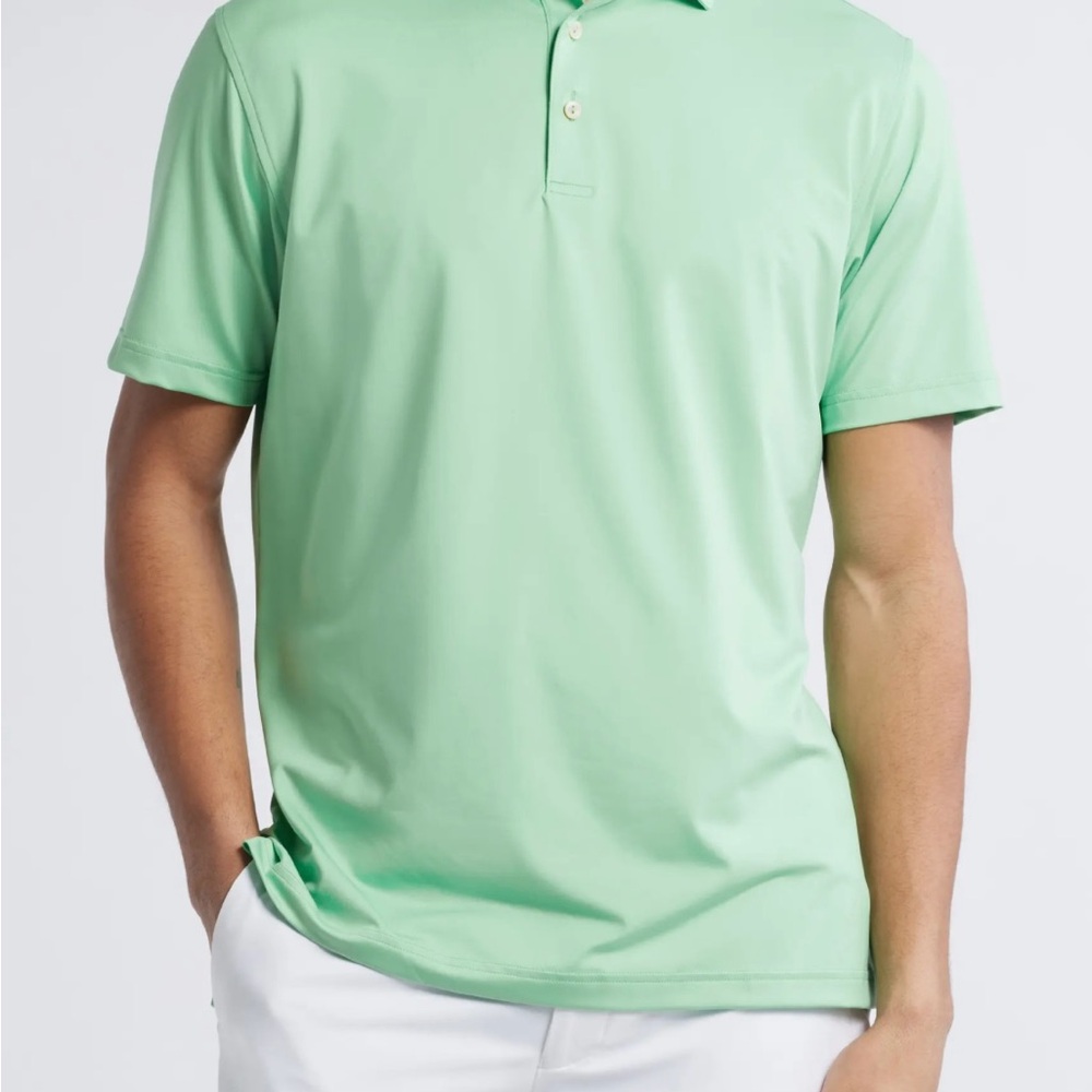 Peter Millar Summer Comfort Neon Green Polo Shirt Size L - Picture 4 of 7